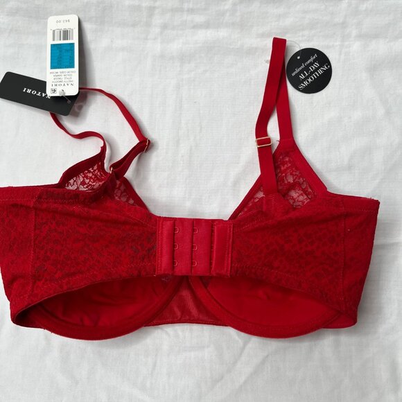 Natori Pretty Smooth Seamless Lace Underwire Red Bra 30DDD - Picture 7 of 8